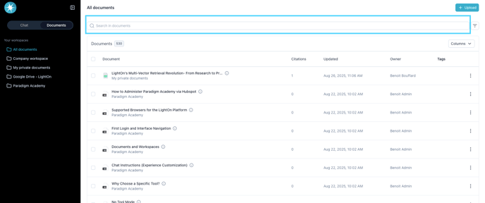 Search bar doc list