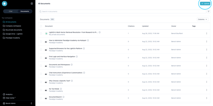 upload doc list